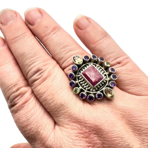Nicky Butler Womens Ring Ruby Gemstone Sterling Silver Size 10 Limited Edition - Picture 3 of 7